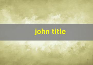 john title